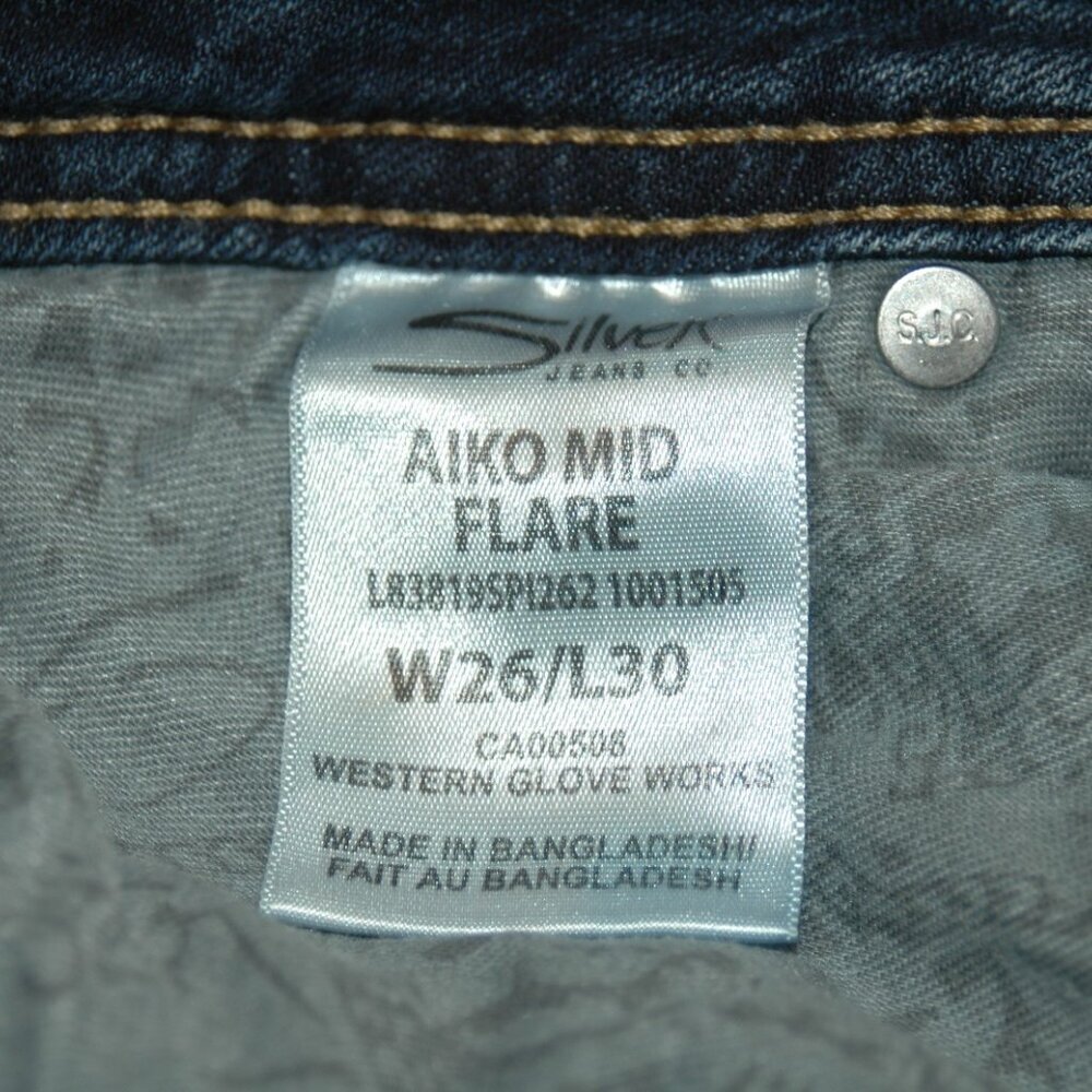 Silver Aiko Jeans 26x30 Bootcut Flare Denim Women - Picture 9 of 10